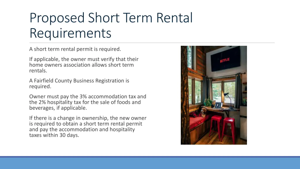 proposed short term rental requirements