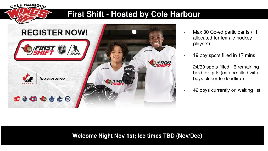 first shift hosted by cole harbour