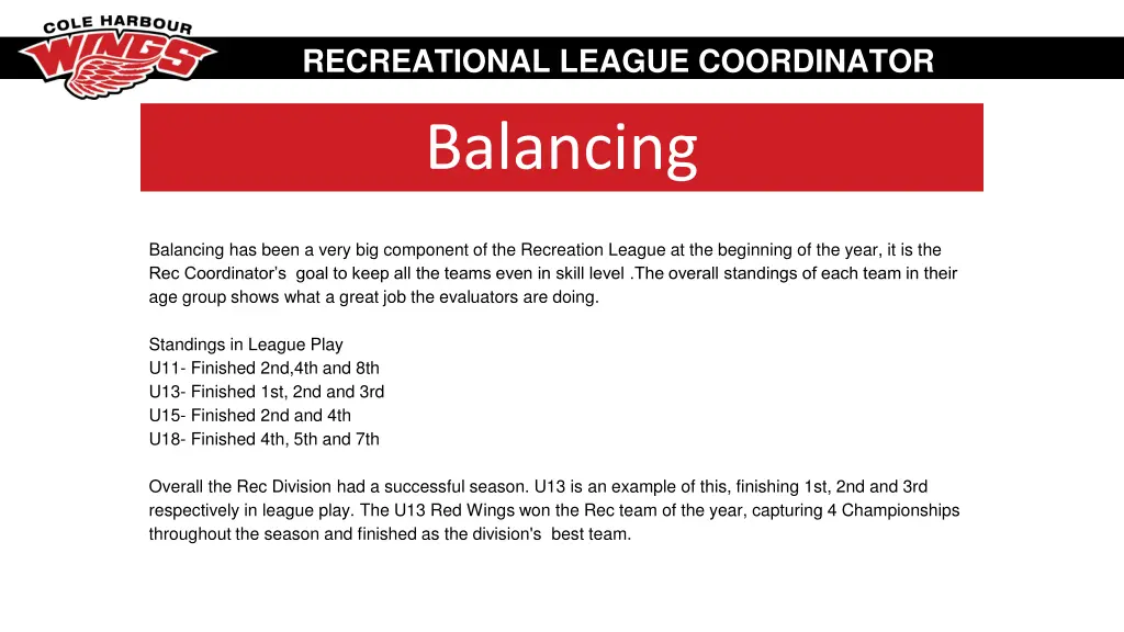 recreational league coordinator 1