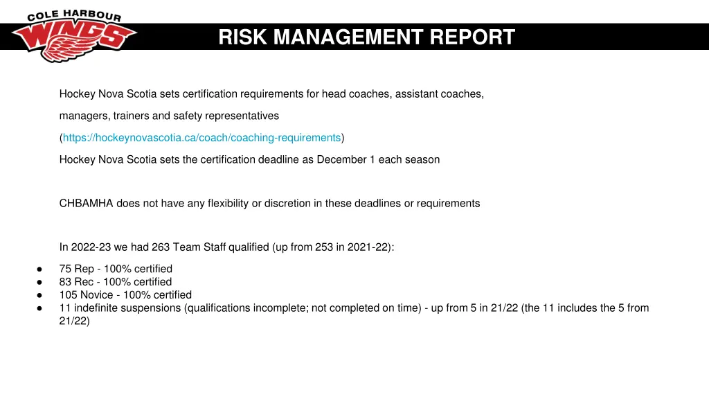 risk management report