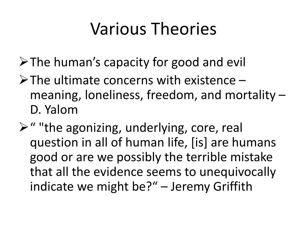 various theories