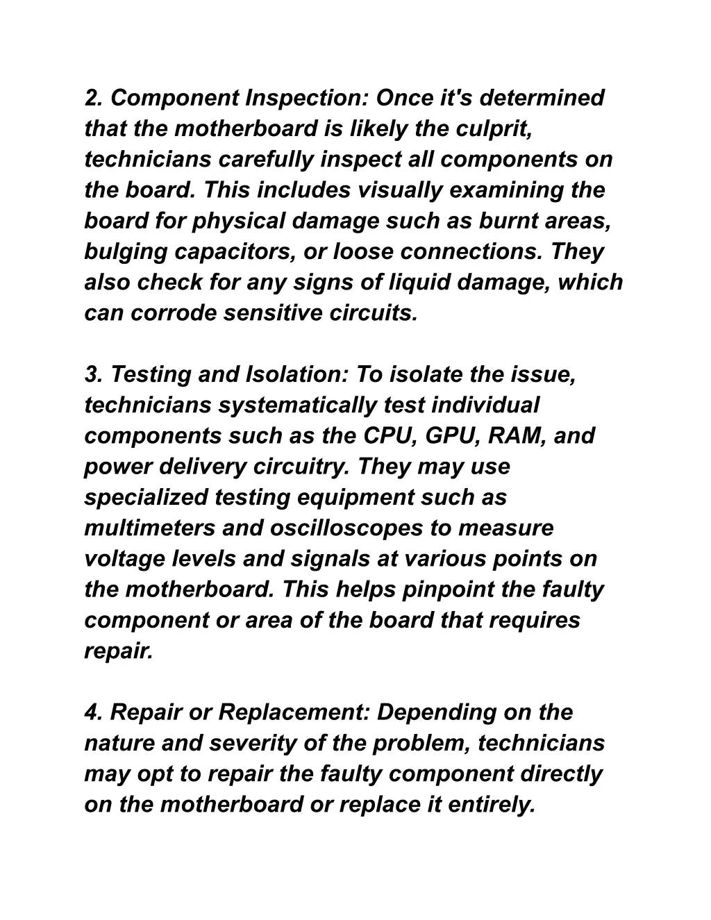 2 component inspection once it s determined that