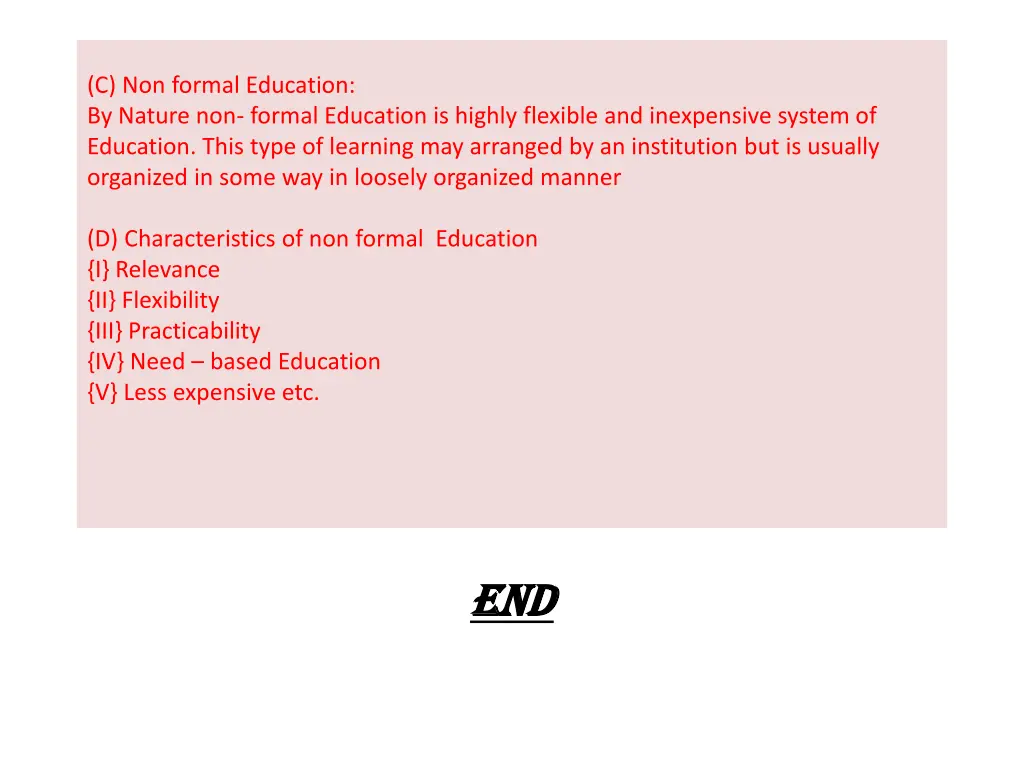 c non formal education by nature non formal