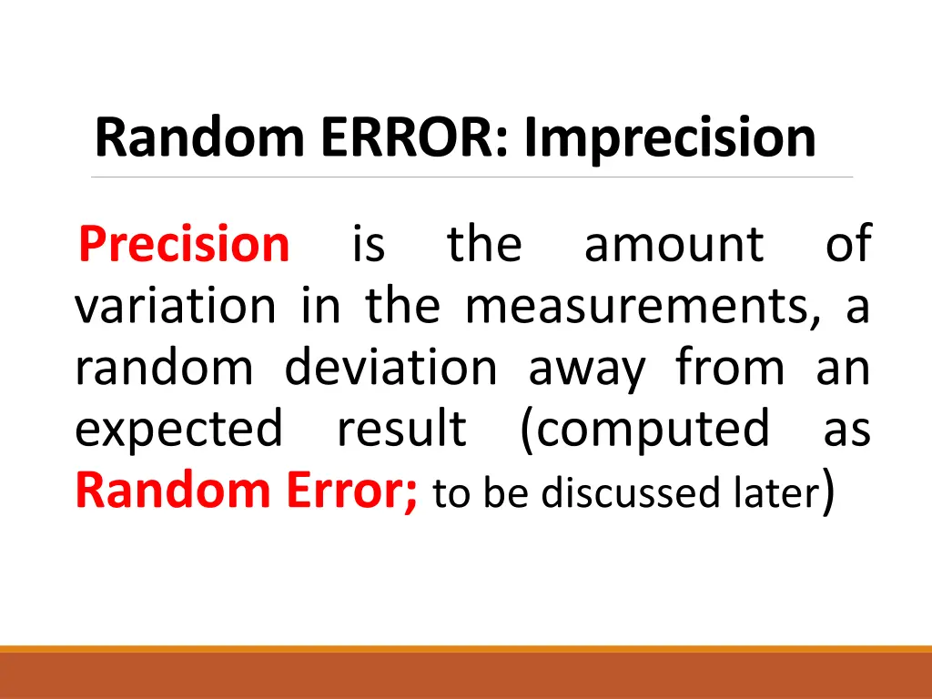 random error imprecision