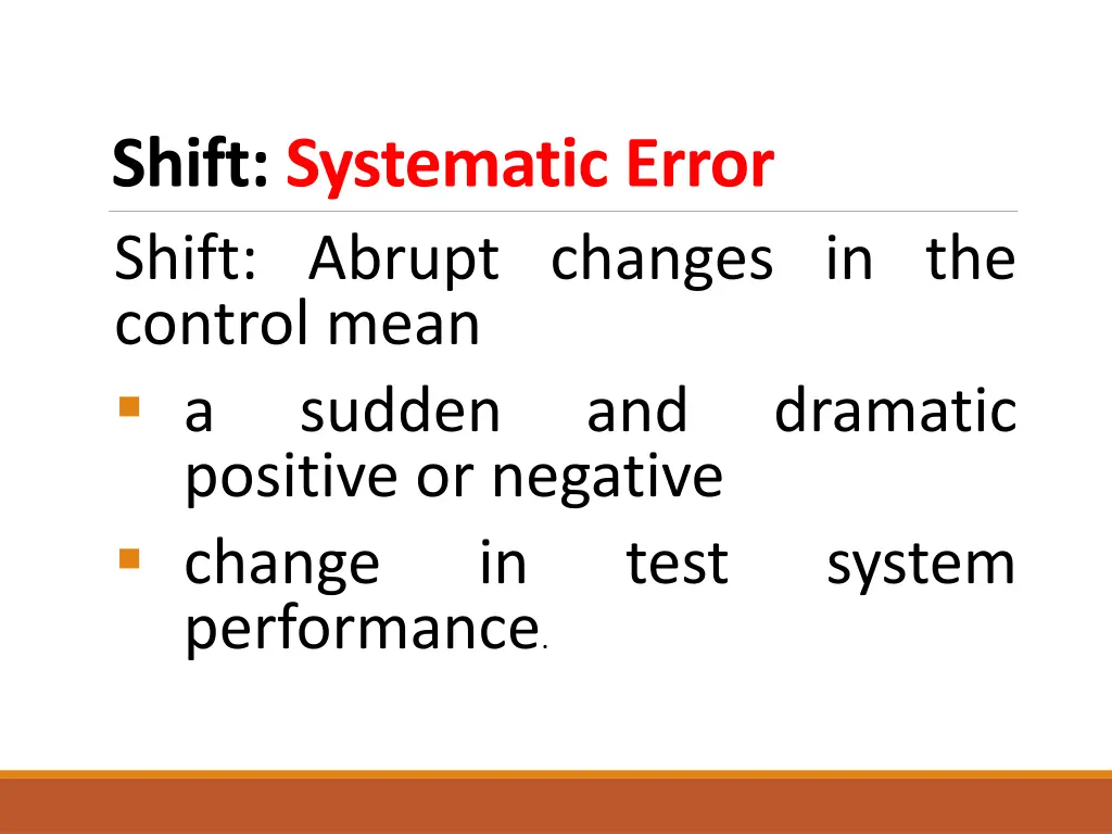 shift systematic error shift abrupt changes