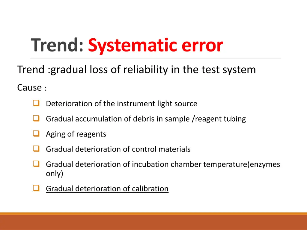 trend systematic error