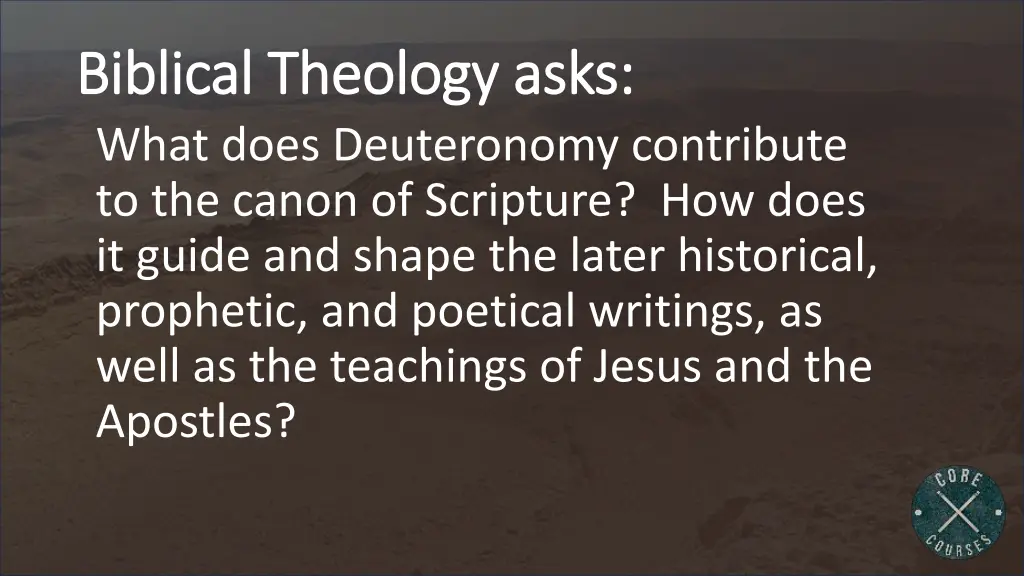 biblical theology asks biblical theology asks