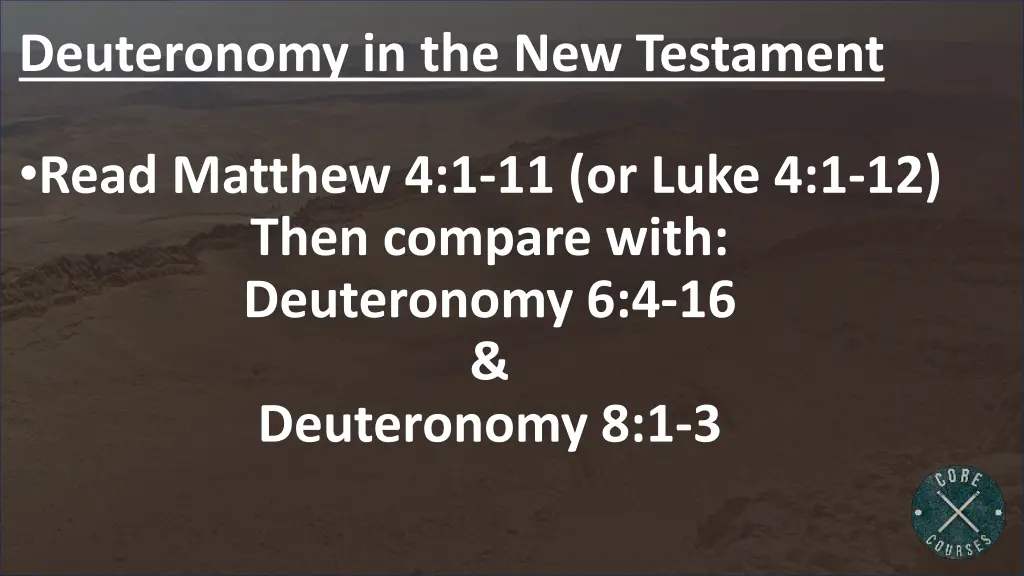deuteronomy in the new testament 1