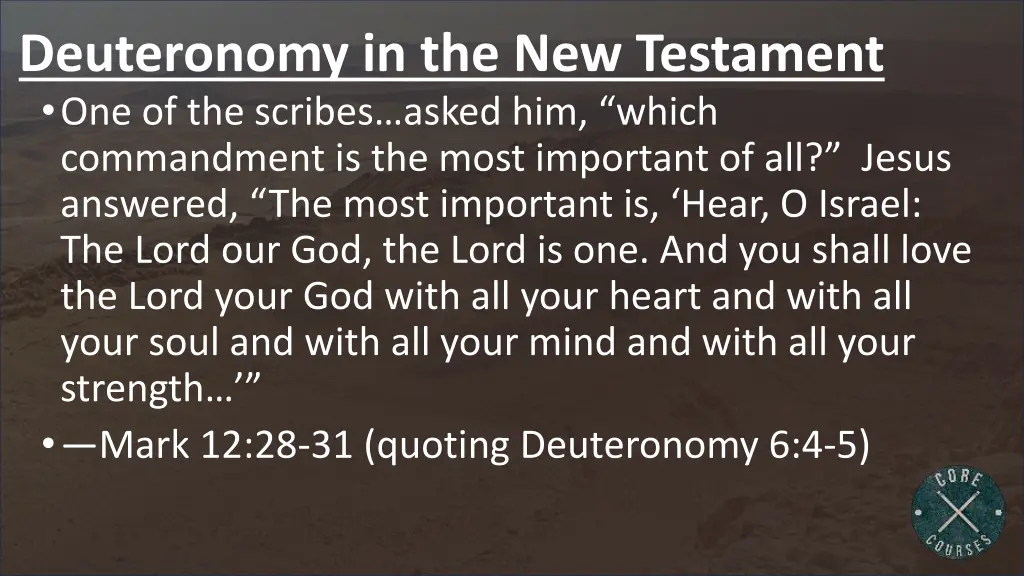 deuteronomy in the new testament