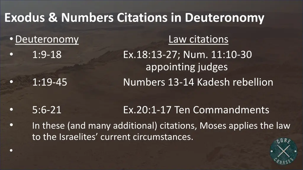 exodus numbers citations in deuteronomy