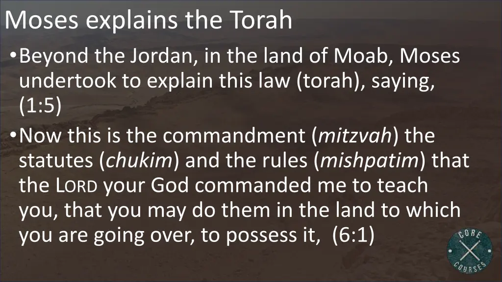 moses explains the torah