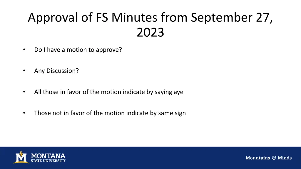 approval of fs minutes from september 27 2023