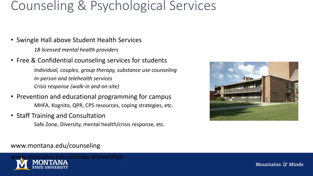 counseling psychological services