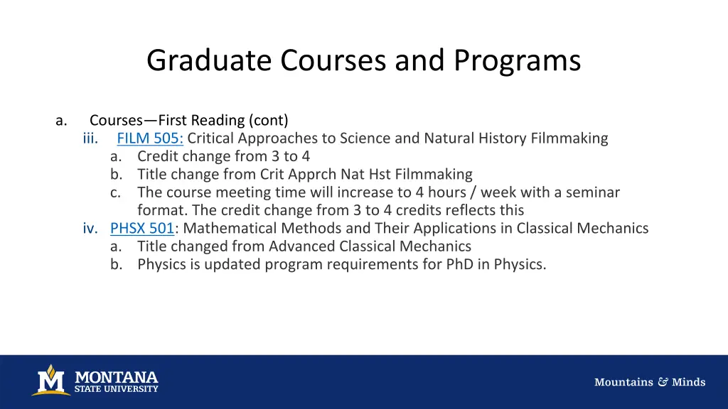 graduate courses and programs 2