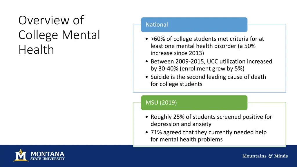 overview of college mental health