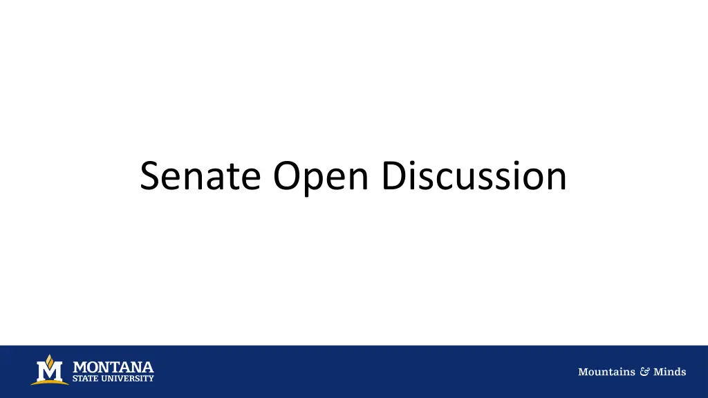 senate open discussion