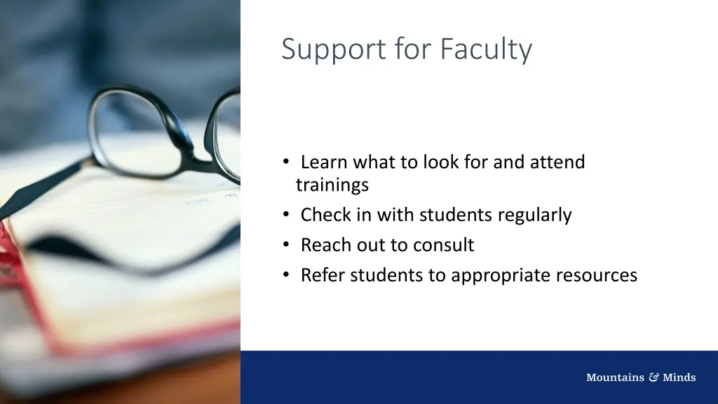 support for faculty