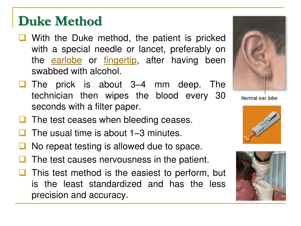 duke method with the duke method the patient