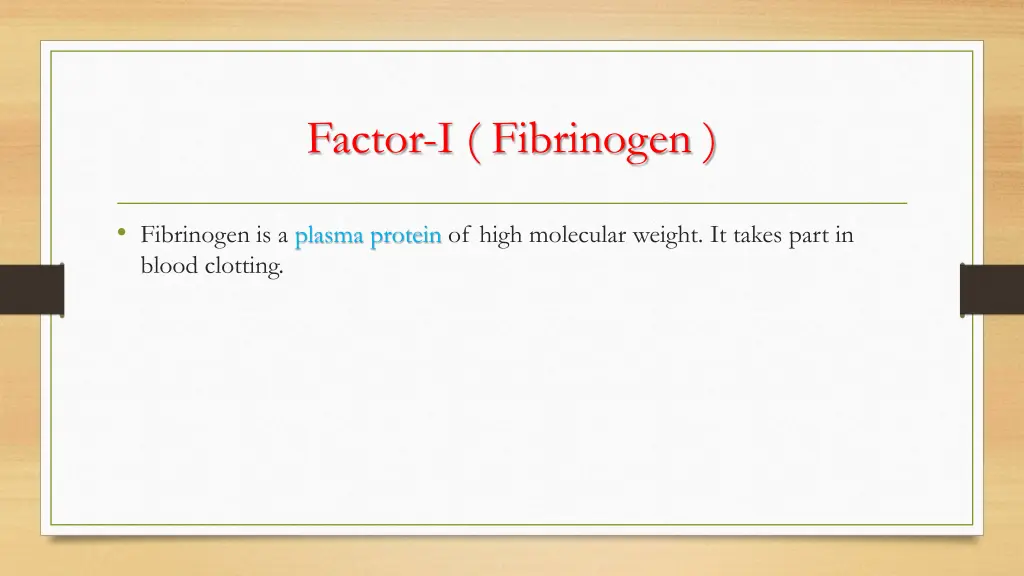 factor i fibrinogen