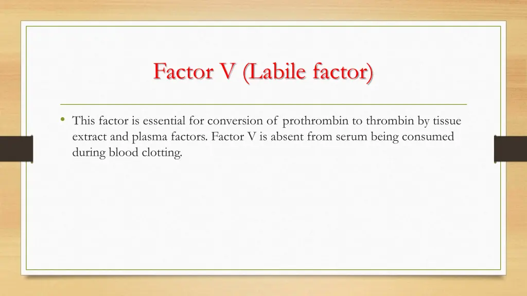 factor v labile factor