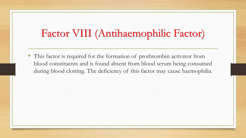 factor viii antihaemophilic factor