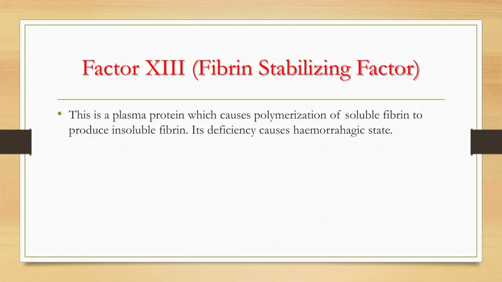 factor xiii fibrin stabilizing factor