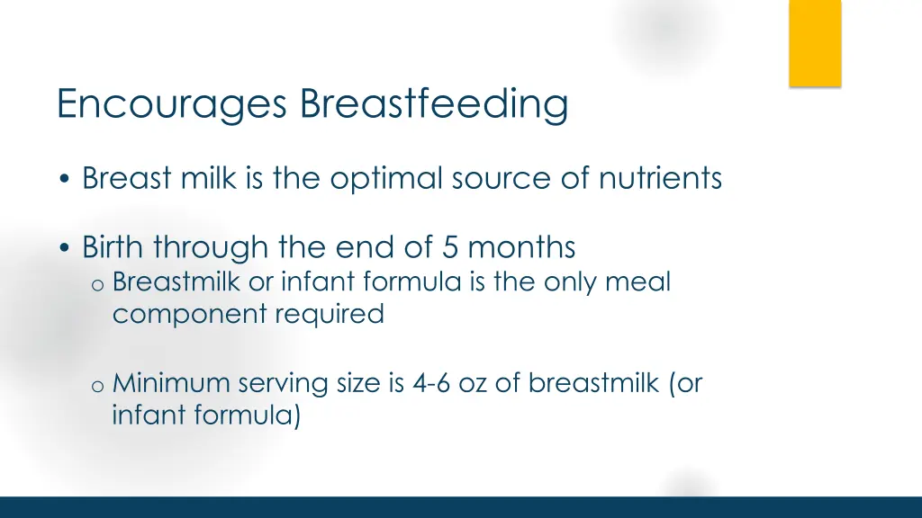 encourages breastfeeding