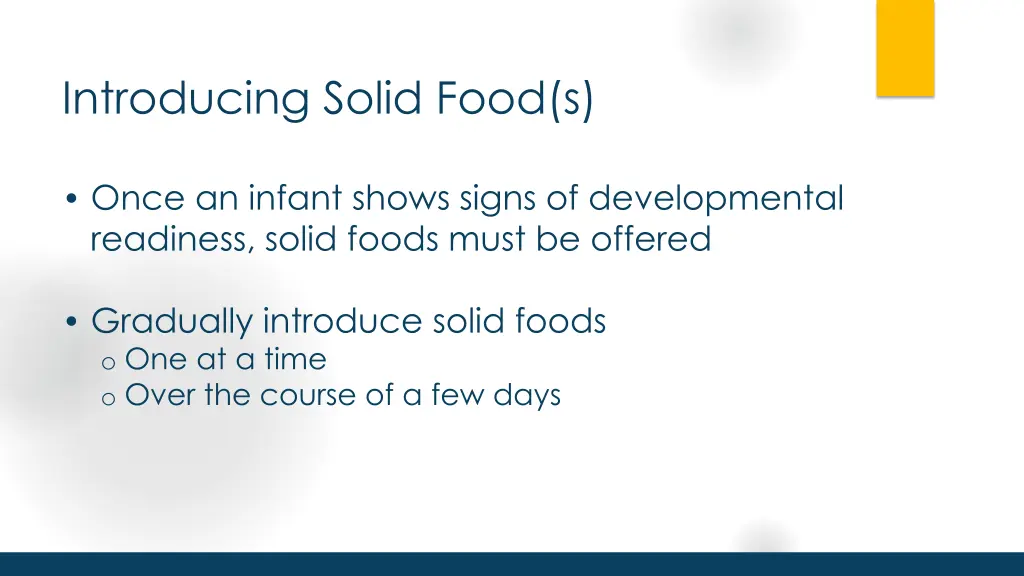 introducing solid food s