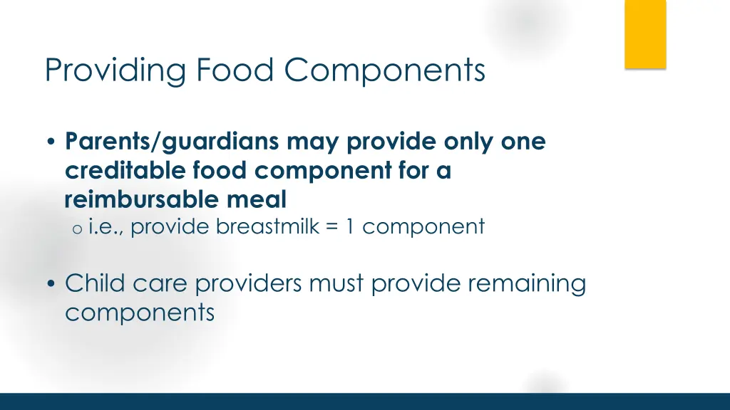 providing food components