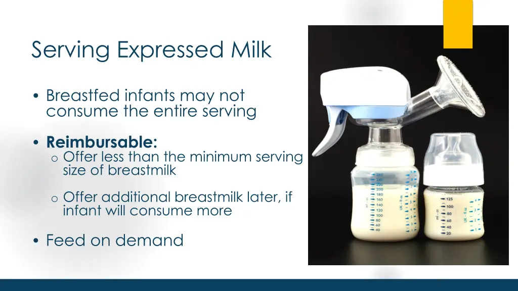 serving expressed milk