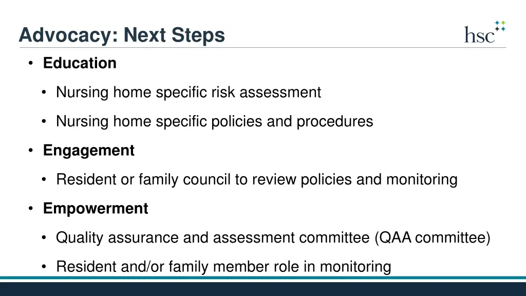 advocacy next steps education