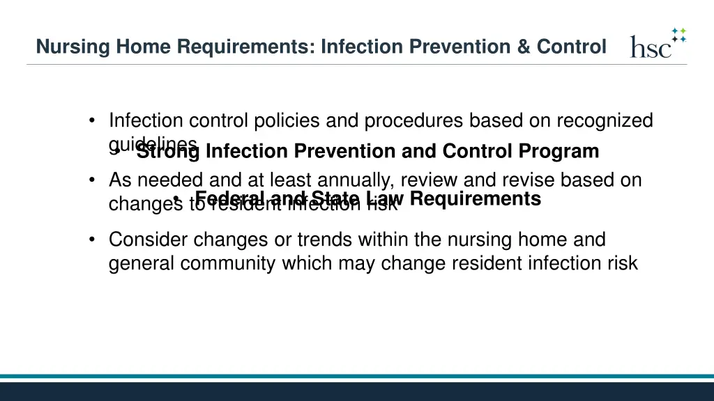 nursing home requirements infection prevention