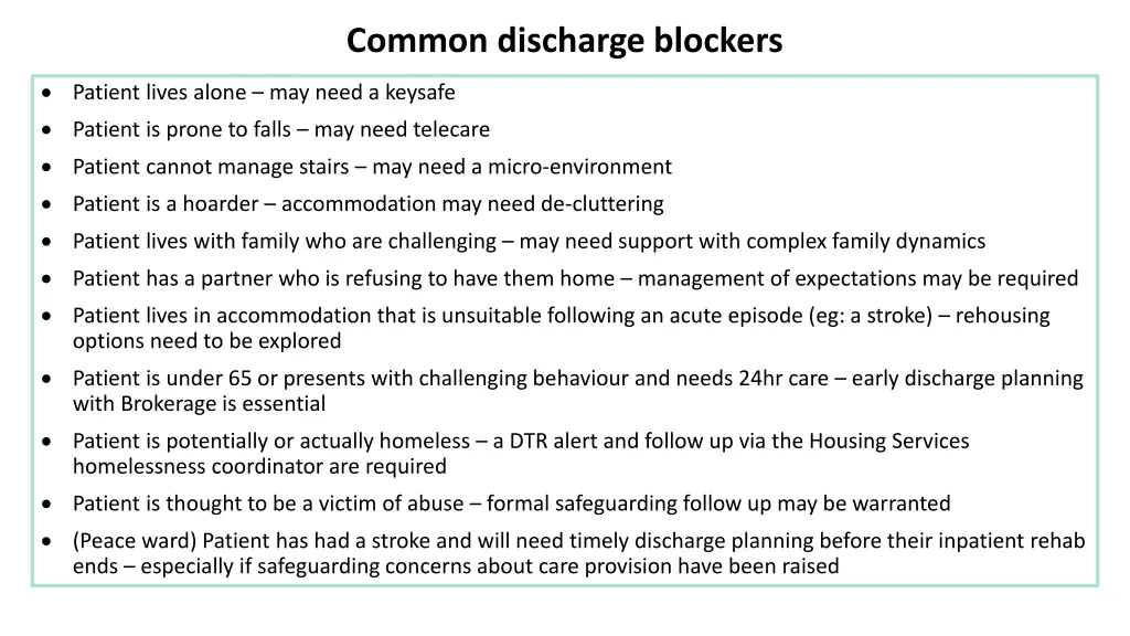 common discharge blockers