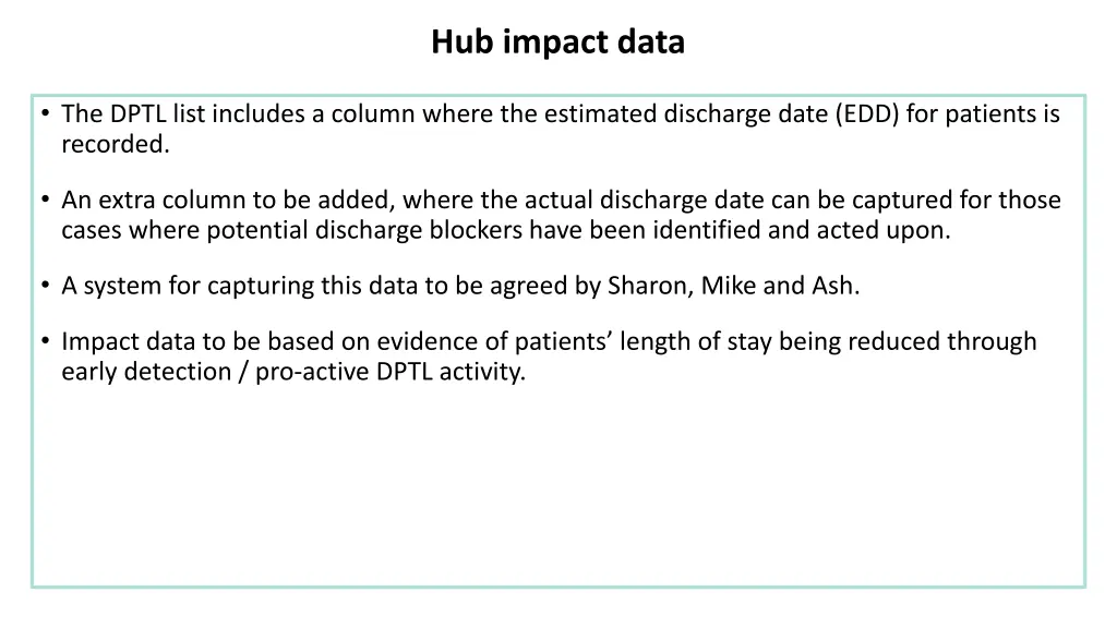 hub impact data