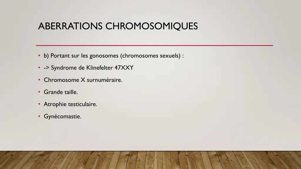aberrations chromosomiques