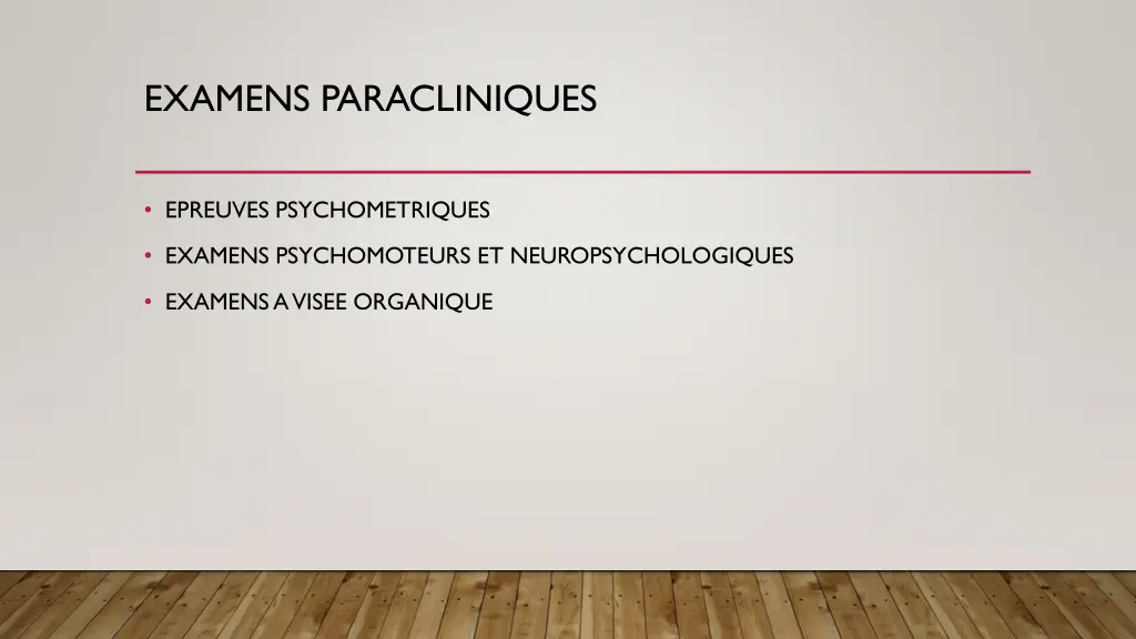 examens paracliniques