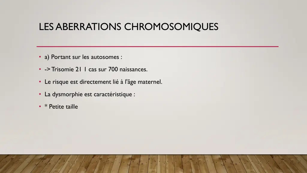 les aberrations chromosomiques