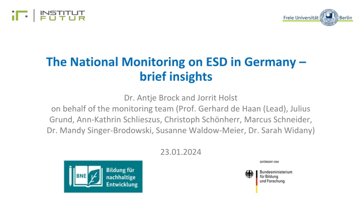 the national monitoring on esd in germany brief