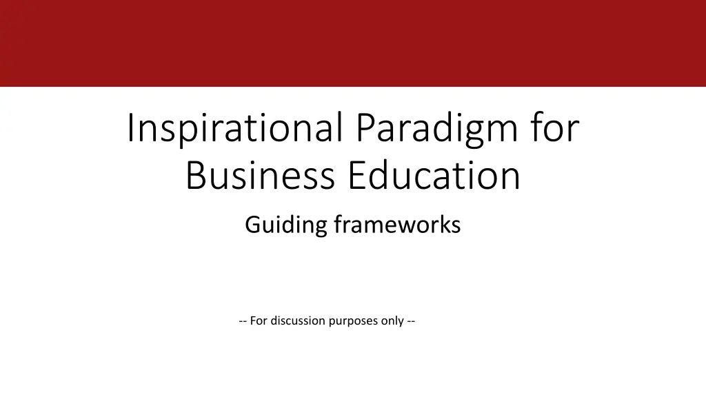 inspirational paradigm for business education 1