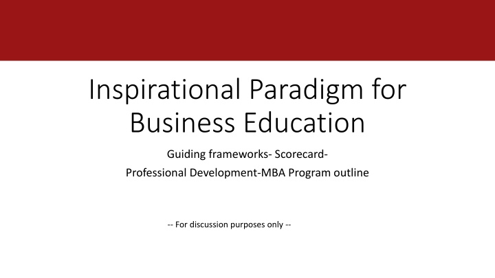 inspirational paradigm for business education