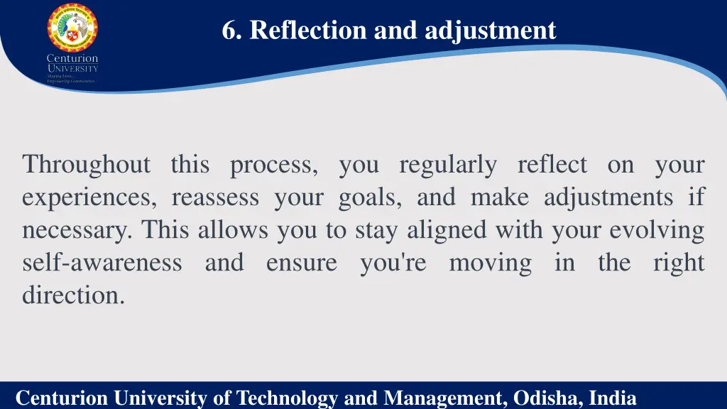 6 reflection and adjustment