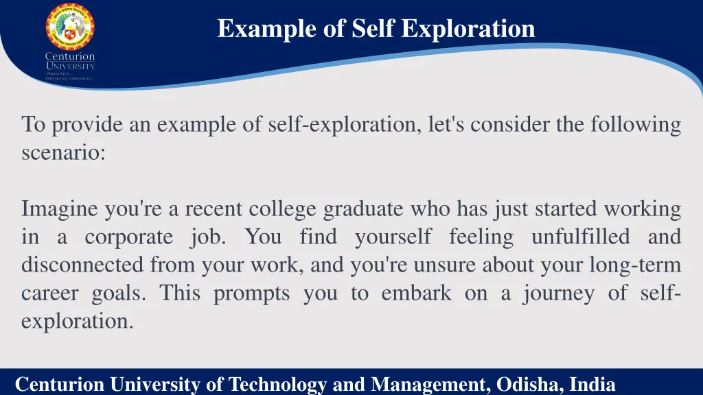 example of self exploration