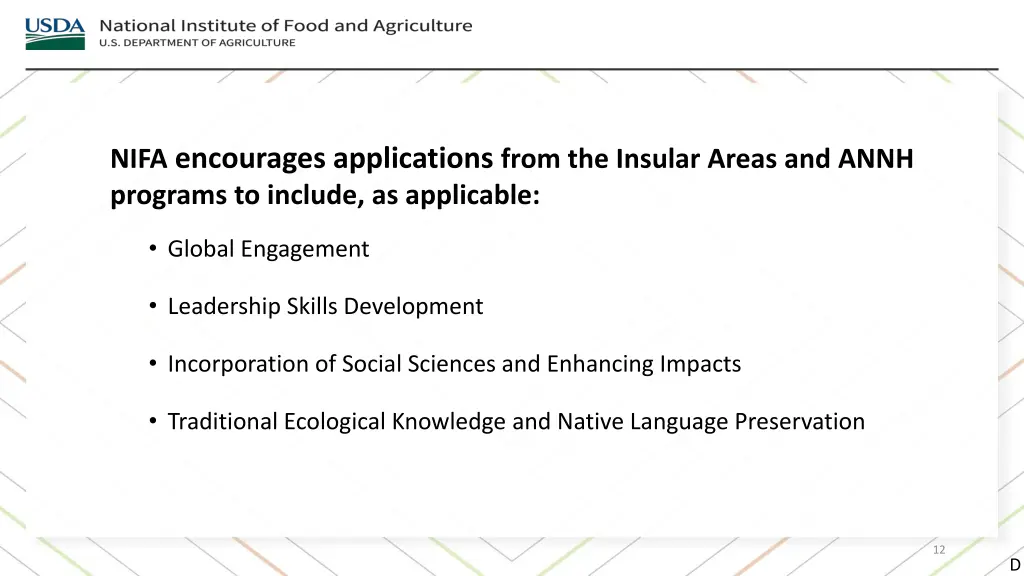 nifa encourages applications from the insular