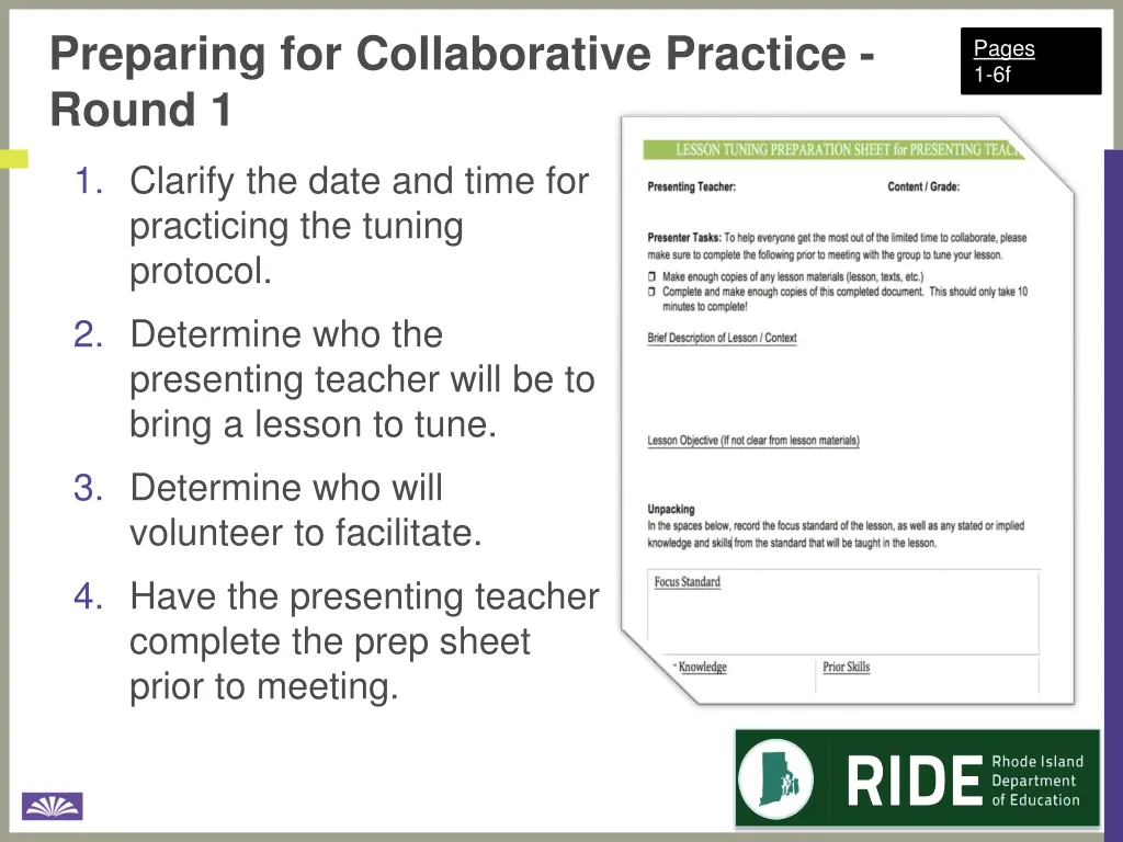 preparing for collaborative practice round 1