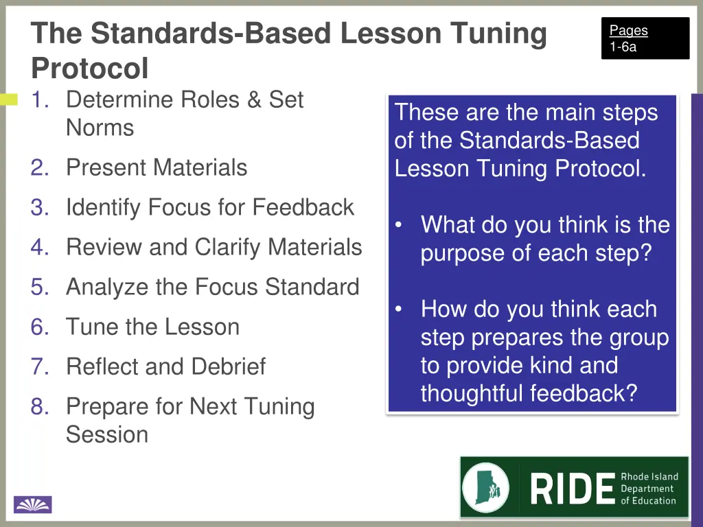 the standards based lesson tuning protocol 1