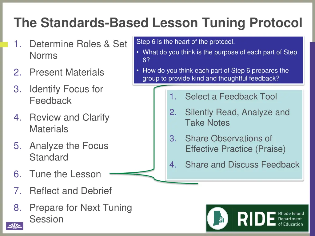 the standards based lesson tuning protocol 2