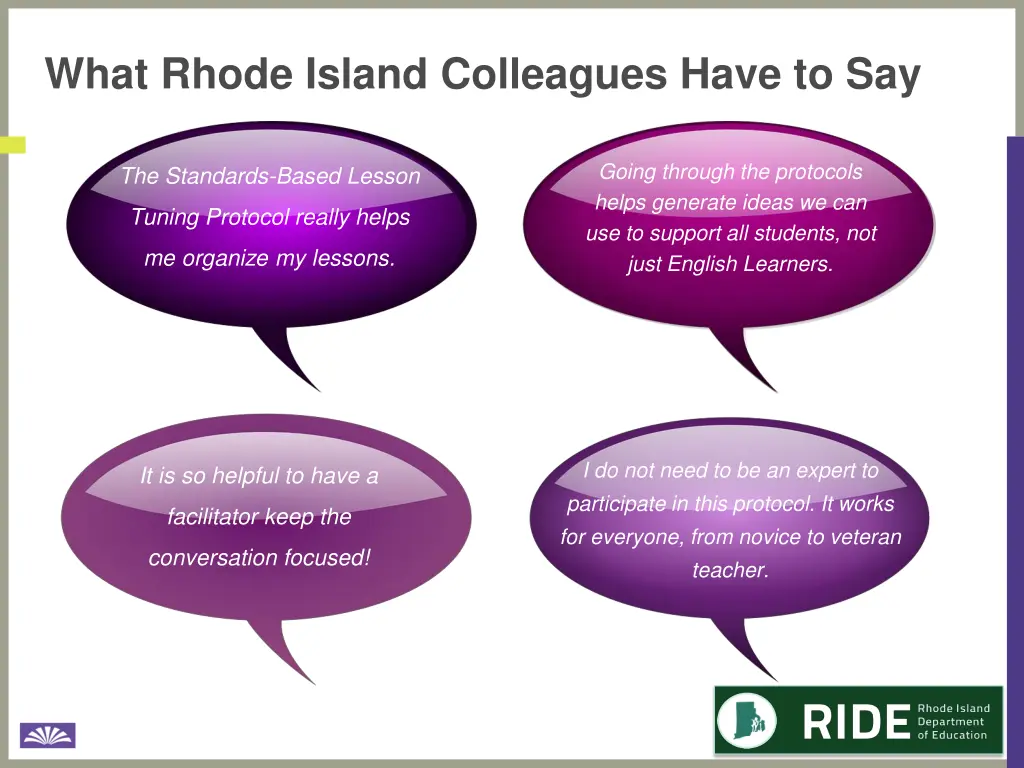 what rhode island colleagues have to say