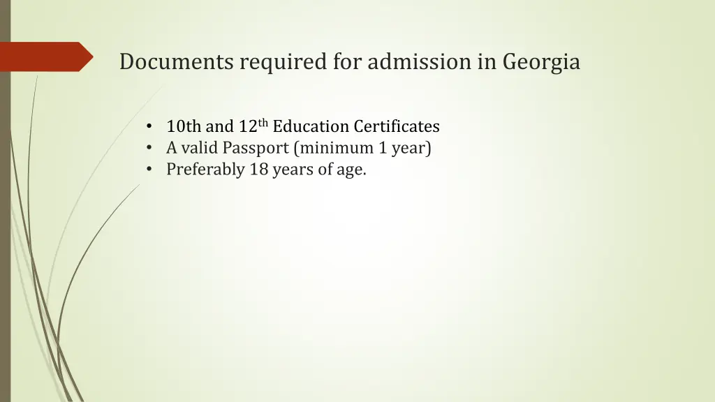 documents required for admission in georgia