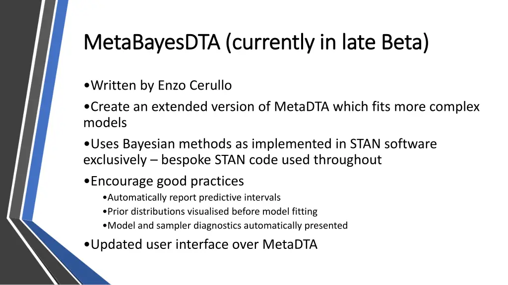 metabayesdta metabayesdta currently in late beta