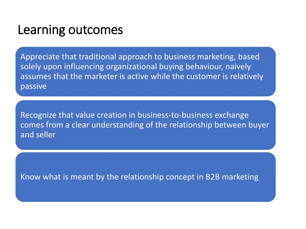 learning outcomes learning outcomes